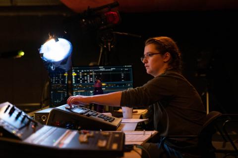 Woman Lighting Controls Musical Theater