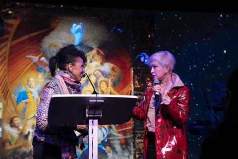 Photo of Cyndi Lauper and Nona Hendryx at Berklee NYC 