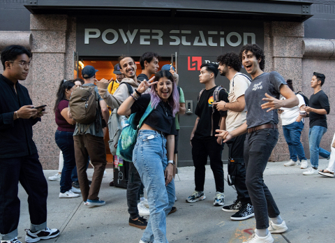 Students outside of Power Station