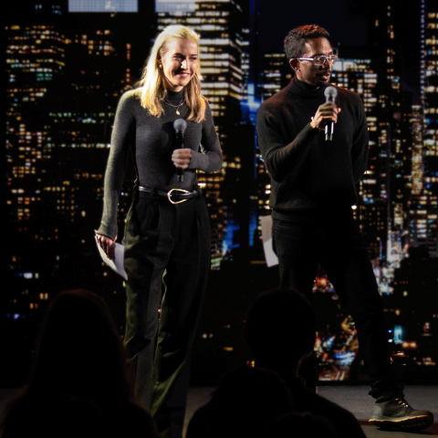 Merrily James and Arun Pandian, program director and assistant program director for songwriting and Production 
